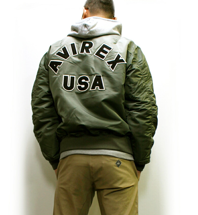 楽天市場】AVIREX(アヴィレックス) ロゴ入りMA-1ジャケット メンズ