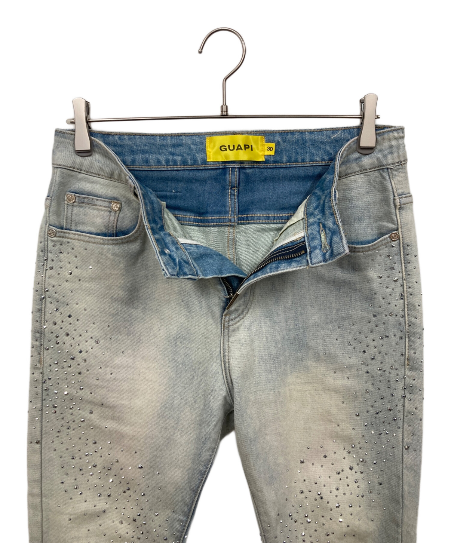 中古・古着通販】guapi (グアピ) ラインストーンパンツ スカイブルー