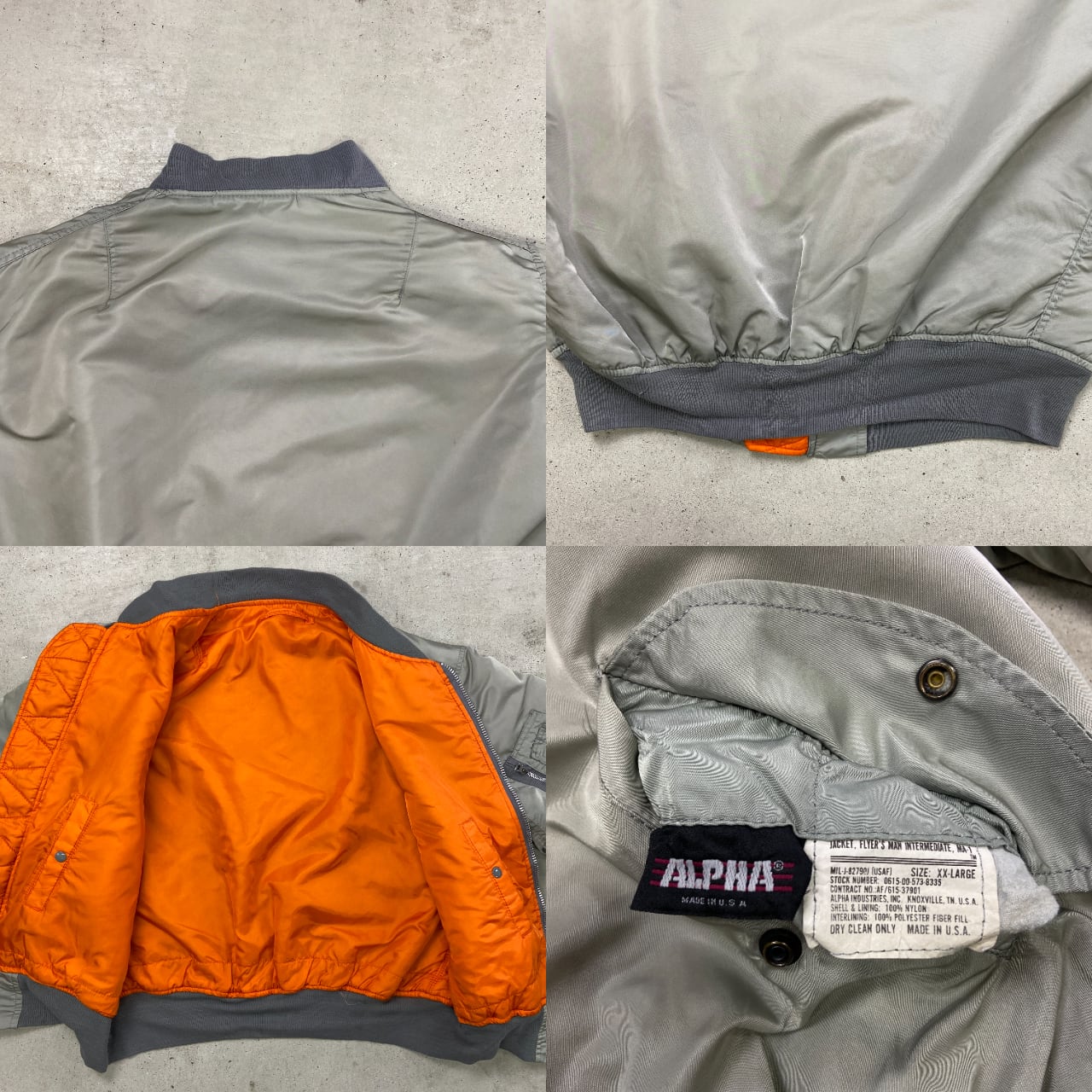 80年代 USA製 ALPHA MA-1 ミリタリー フライトジャケット 民間品