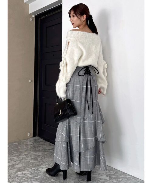 バックレースアップアシメマーメイドスカート（スカート）｜dazzlin