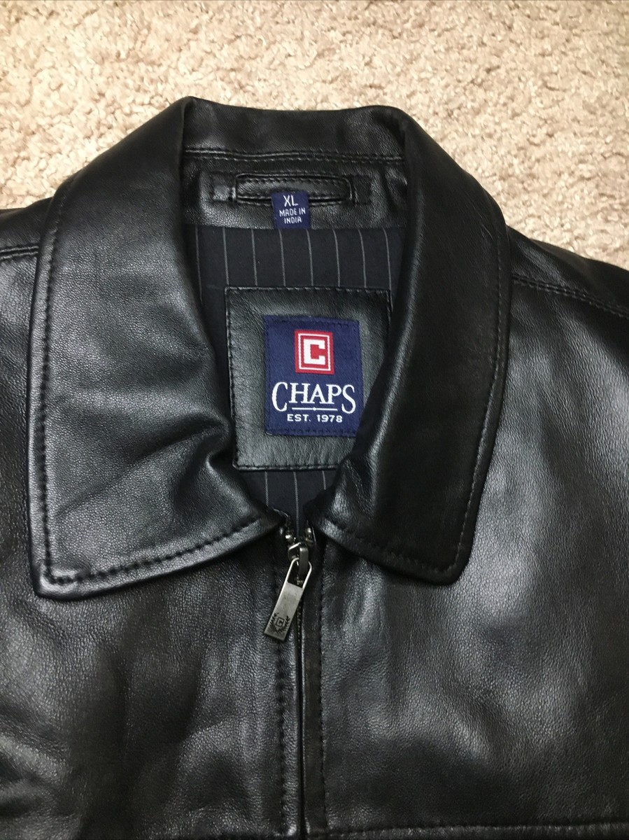 Vintage Ralph Lauren Chaps Soft Leather Jacket Men's Size XL Black