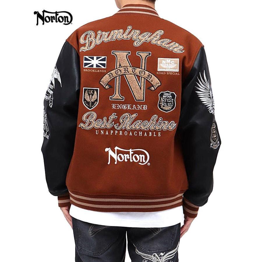 ノートン（NORTON） スタジャン 253N1705 サガラ刺繍＆刺繍 袖フェイク