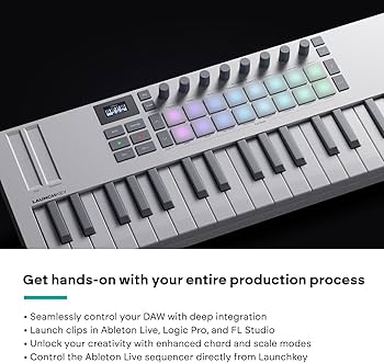 Amazon.com: Novation Launchkey Mini 37 White MK4 — Portable 37