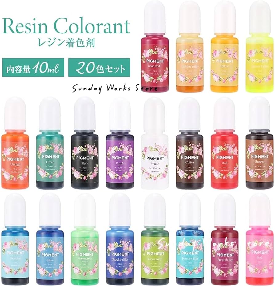 Amazon.co.jp: レジンセット レジン液 着色剤 21点セット レジン着色剤