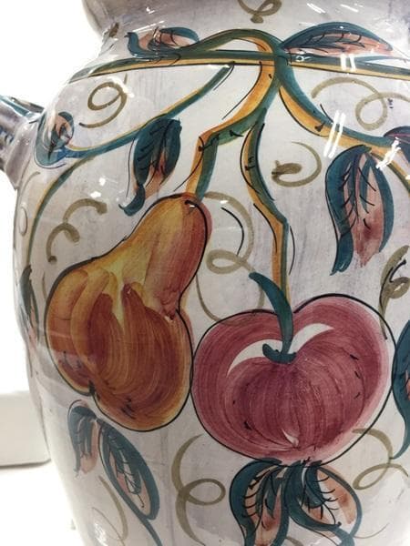 Y USED ビンテージ 花瓶 オブジェ 傘立て 果実柄 ハンドメイド