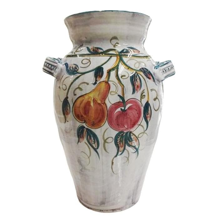 Y USED ビンテージ 花瓶 オブジェ 傘立て 果実柄 ハンドメイド