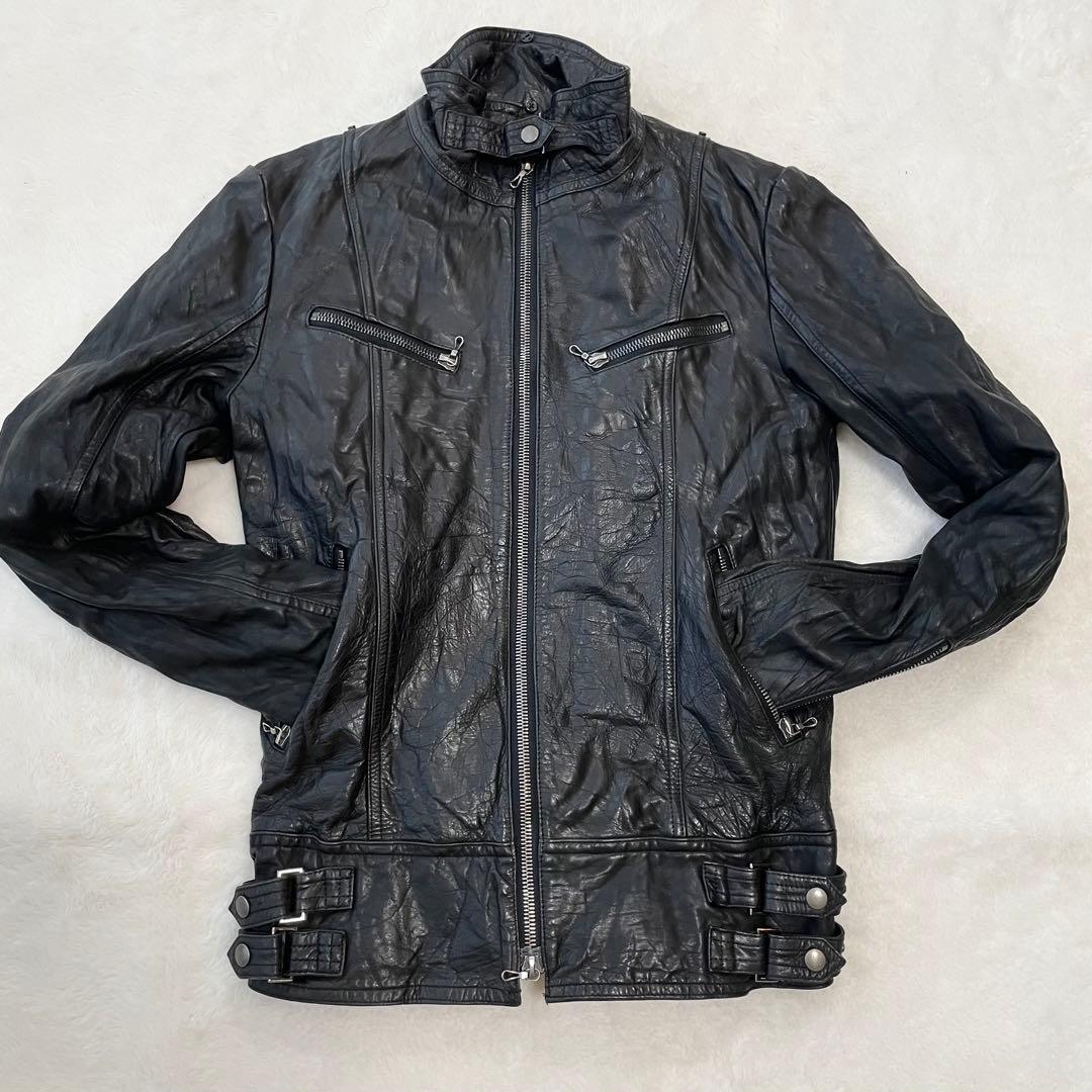 ✨️希少馬革L〜LL相当✨️shellac レザージャケット　シングルライダース ✨️希少馬革L〜LL相当✨️shellac レザージャケット シングルライダース